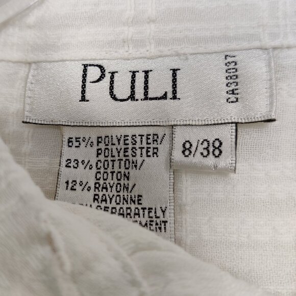 Puli Women's Button Down Shirt Size 8 White Plaid Business Casual Formal Office - Picture 2 of 11